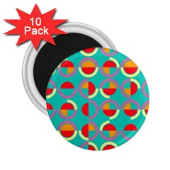 Semicircles And Arcs Pattern 2 25  Magnets (10 Pack)  by linceazul