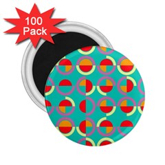 Semicircles And Arcs Pattern 2 25  Magnets (100 Pack)  by linceazul