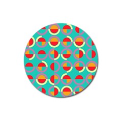 Semicircles And Arcs Pattern Magnet 3  (round) by linceazul