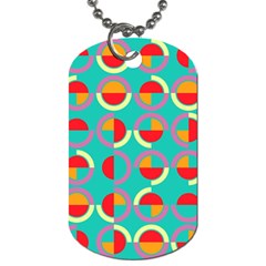 Semicircles And Arcs Pattern Dog Tag (one Side) by linceazul