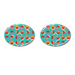 Semicircles And Arcs Pattern Cufflinks (oval) by linceazul