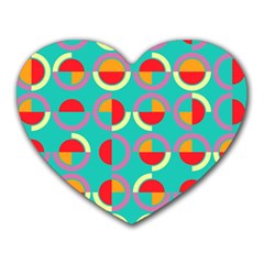 Semicircles And Arcs Pattern Heart Mousepads by linceazul