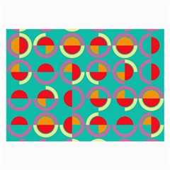 Semicircles And Arcs Pattern Large Glasses Cloth (2-side) by linceazul