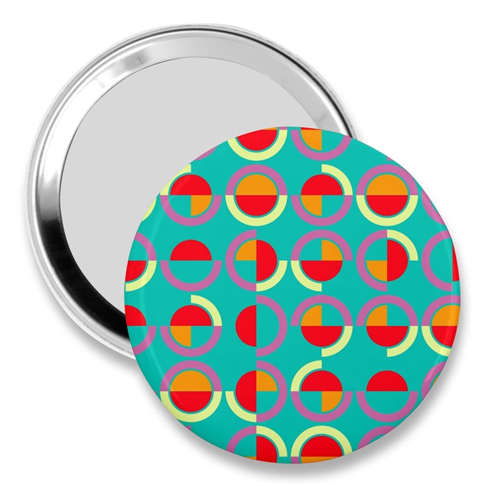 Semicircles And Arcs Pattern 3  Handbag Mirrors