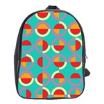 Semicircles And Arcs Pattern School Bags (XL)  Front