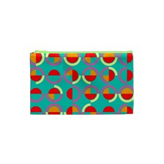 Semicircles And Arcs Pattern Cosmetic Bag (xs) by linceazul