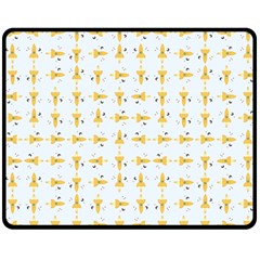 Spaceships Pattern Double Sided Fleece Blanket (Medium) 