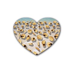 Shell Pattern Rubber Coaster (heart)  by Valentinaart