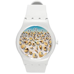 Shell Pattern Round Plastic Sport Watch (m)