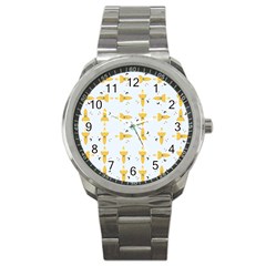 Spaceships Pattern Sport Metal Watch by linceazul