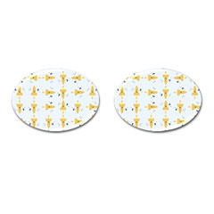 Spaceships Pattern Cufflinks (oval) by linceazul