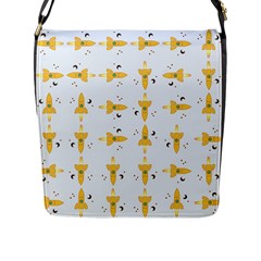 Spaceships Pattern Flap Messenger Bag (l)  by linceazul