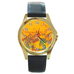 Colors Round Gold Metal Watch