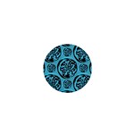 Turquoise Pattern 1  Mini Buttons Front