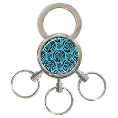 Turquoise Pattern 3-ring Key Chains