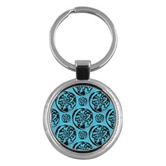 Turquoise Pattern Key Chains (round)  by linceazul