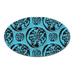 Turquoise Pattern Oval Magnet