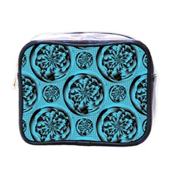 Turquoise Pattern Mini Toiletries Bags by linceazul