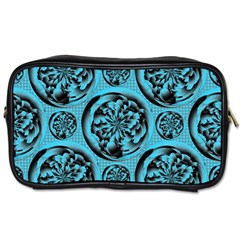 Turquoise Pattern Toiletries Bags by linceazul