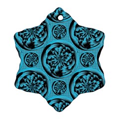 Turquoise Pattern Snowflake Ornament (two Sides) by linceazul