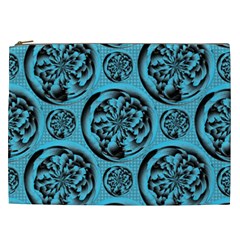 Turquoise Pattern Cosmetic Bag (xxl)  by linceazul