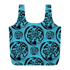 Turquoise Pattern Full Print Recycle Bags (l)  by linceazul