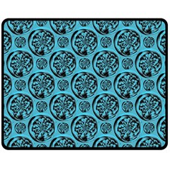 Turquoise Pattern Fleece Blanket (medium)  by linceazul