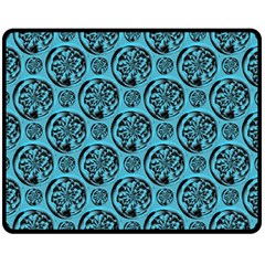 Turquoise Pattern Double Sided Fleece Blanket (medium)  by linceazul