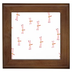 Animal Dragonfly Fly Pink Framed Tiles by Mariart