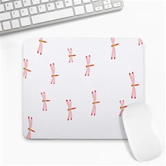 Animal Dragonfly Fly Pink Large Mousepads by Mariart