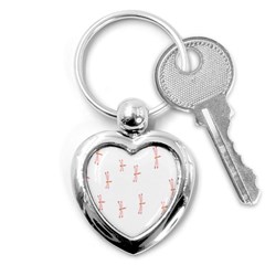 Animal Dragonfly Fly Pink Key Chains (heart)  by Mariart