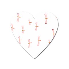 Animal Dragonfly Fly Pink Heart Magnet by Mariart