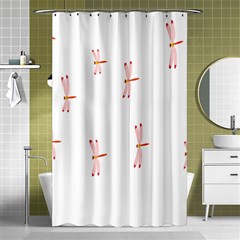 Animal Dragonfly Fly Pink Shower Curtain 48  X 72  (small) 