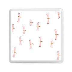 Animal Dragonfly Fly Pink Memory Card Reader (square)  by Mariart