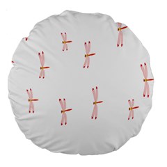 Animal Dragonfly Fly Pink Large 18  Premium Round Cushions by Mariart