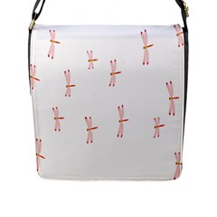 Animal Dragonfly Fly Pink Flap Messenger Bag (l)  by Mariart