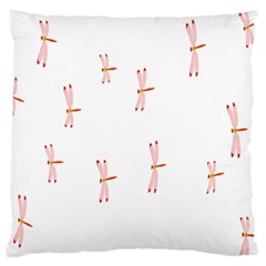 Animal Dragonfly Fly Pink Large Flano Cushion Case (one Side) by Mariart