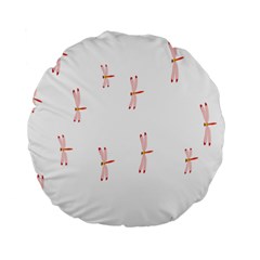 Animal Dragonfly Fly Pink Standard 15  Premium Flano Round Cushions by Mariart