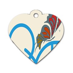 Butterfly Dog Tag Heart (Two Sides)