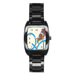 Butterfly Stainless Steel Barrel Watch