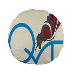 Butterfly Standard 15  Premium Flano Round Cushions