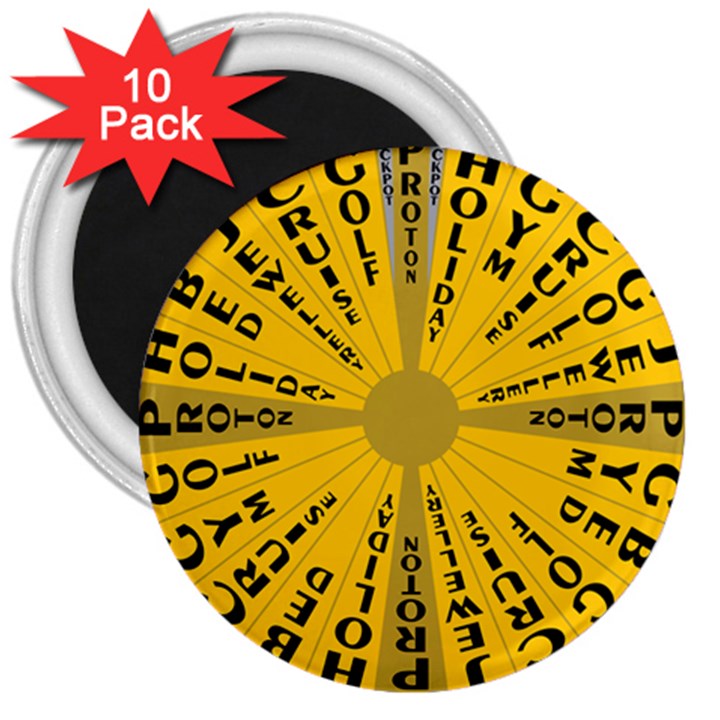 Wheel Of Fortune Australia Episode Bonus Game 3  Magnets (10 pack) 