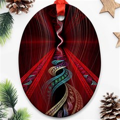 Artistic Blue Gold Red Ornament (oval) by Mariart