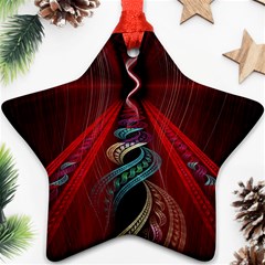 Artistic Blue Gold Red Ornament (star) by Mariart