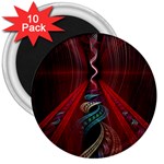 Artistic Blue Gold Red 3  Magnets (10 pack)  Front