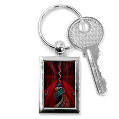 Artistic Blue Gold Red Key Chains (rectangle) 