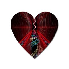 Artistic Blue Gold Red Heart Magnet by Mariart