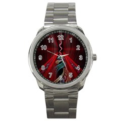 Artistic Blue Gold Red Sport Metal Watch by Mariart