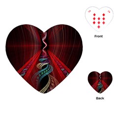 Artistic Blue Gold Red Playing Cards (heart)  by Mariart