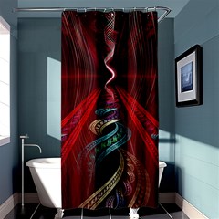 Artistic Blue Gold Red Shower Curtain 36  X 72  (stall)  by Mariart